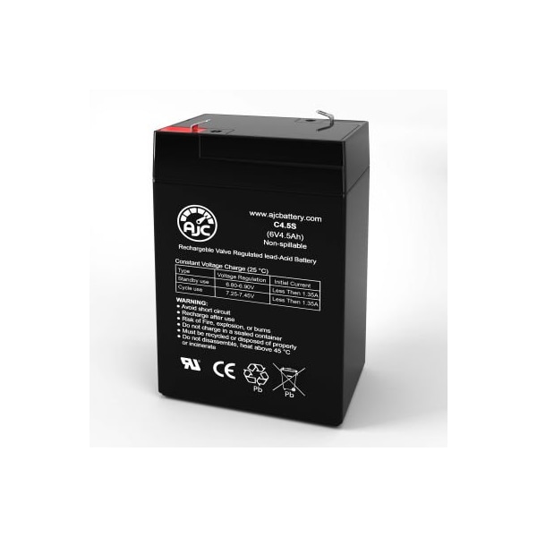 Battery Clerk AJC McPhilben / Daybright DBL5A1 Emergency Light Replacement Battery 4.5Ah, 6V, F1 AJC-C4.5S-V-0-187780 - main